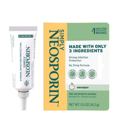 Neosporin frente del tubo mostrando marca y tamaño portable