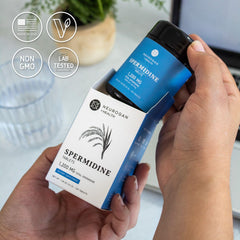 Neurogan Spermidina: cápsulas cercanas para recordar la ingesta diaria y apoyo celular.