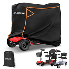 NEVERLAND funda vista frontal protegiendo scooter contra lluvia