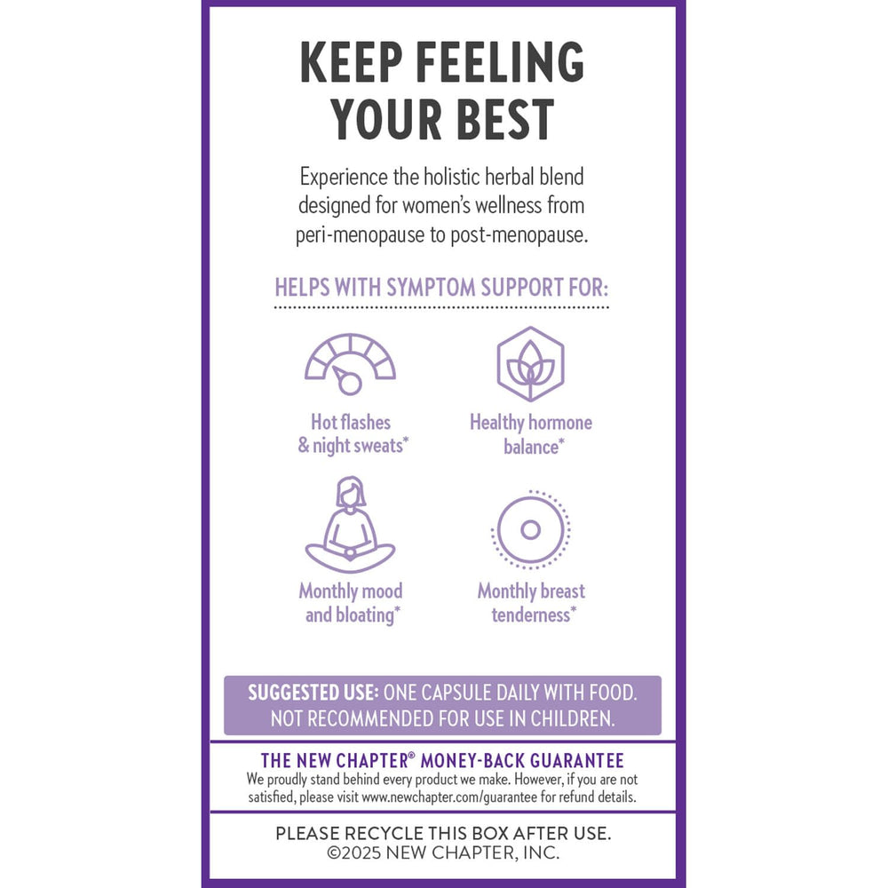 New Chapter ingredientes onagra y Vitex en primer plano beneficios