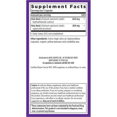 New Chapter etiqueta nutricional mostrando ingredientes y pureza