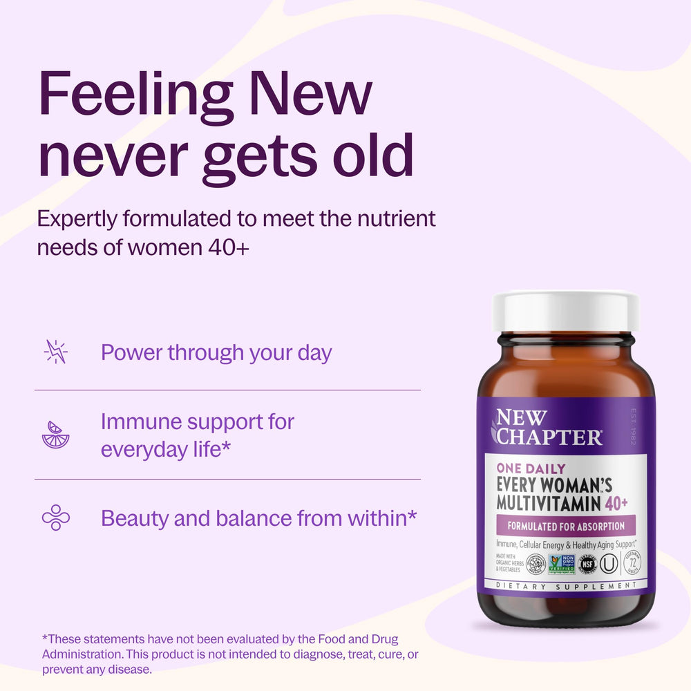 New Chapter tableta detalle de textura fácil de tragar y digestión suave