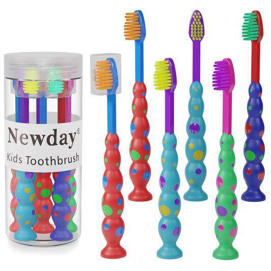 Newday cepillo frontal del paquete mostrando seis colores y ventosas, facilita orden y elección