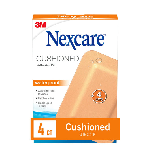 Nexcare embalaje frontal mostrando las cuatro unidades y protección impermeable