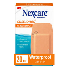 Nexcare frente del empaque mostrando 20 unidades y beneficios