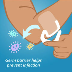 Nexcare Tegaderm cubriendo herida durante ducha, impermeabilidad demostrada
