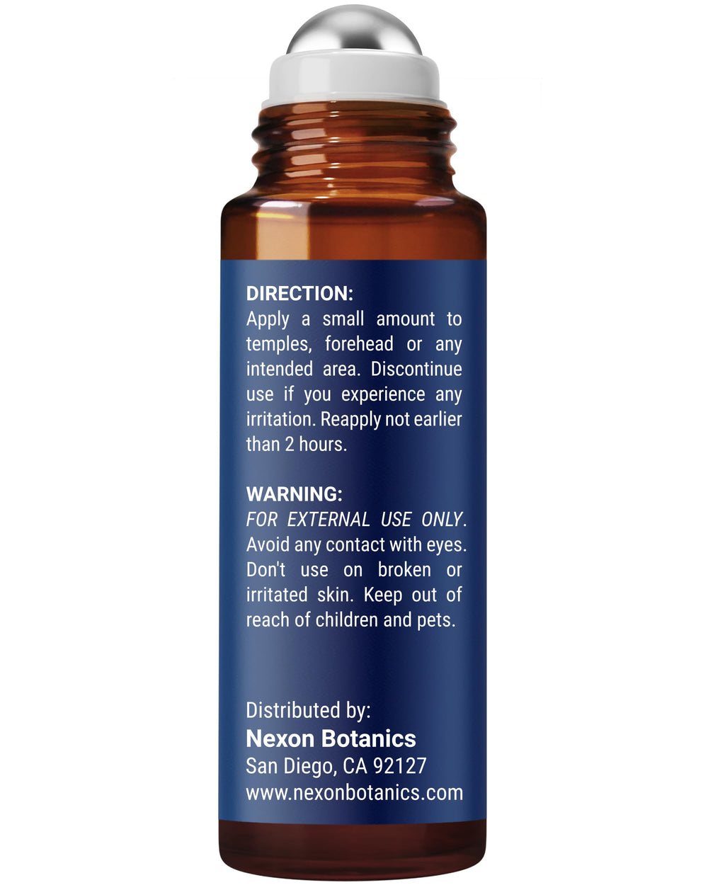 Nexon Botanics etiqueta legible con lista de aceites esenciales seguros