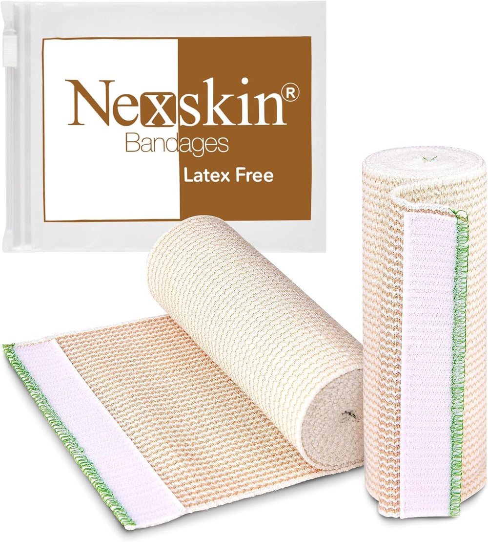 NexSkin frente del empaque mostrando pack de dos y ancho 6 pulgadas, comodidad inmediata