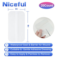 Niceful primer plano de textura hidrocoloide que facilita cicatrización húmeda