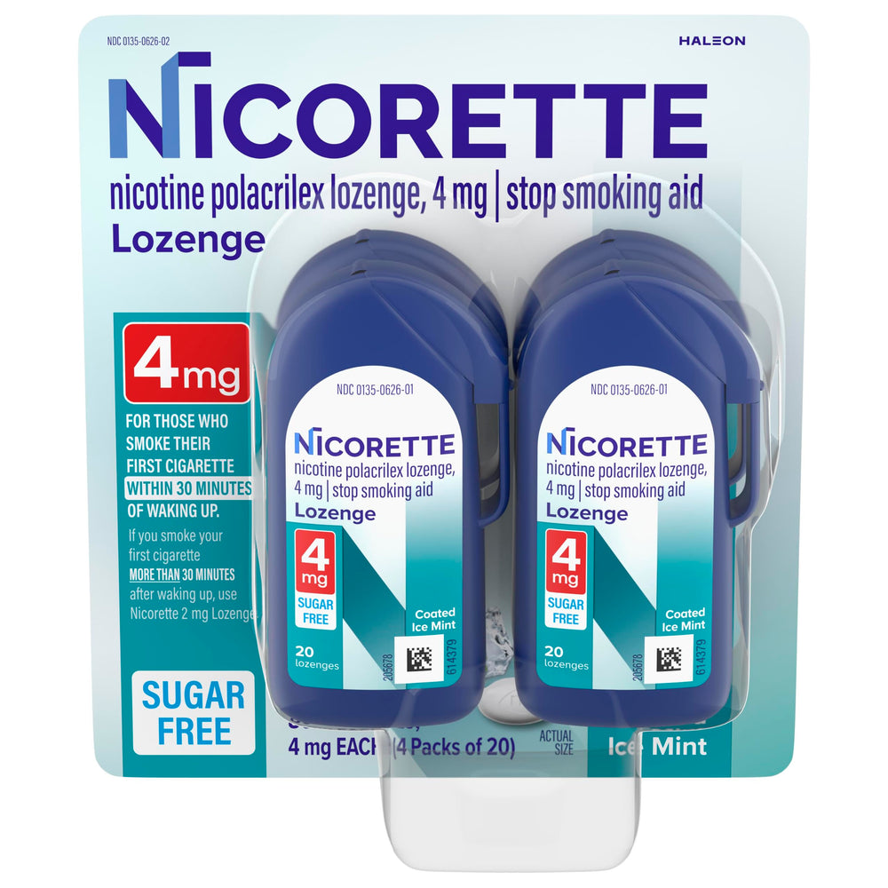 Nicorette frontal del envase mostrando la marca y beneficio de control de antojos