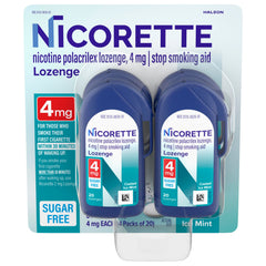 Nicorette frontal del envase mostrando la marca y beneficio de control de antojos