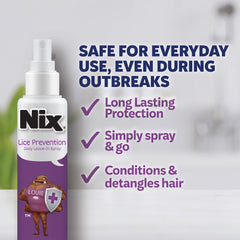 Nix spray de prevención en mano listo para aplicar y repeler piojos