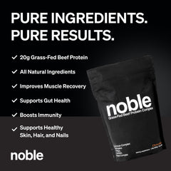 Noble Origins etiqueta ingredientes orgánicos y perfil nutricional claro