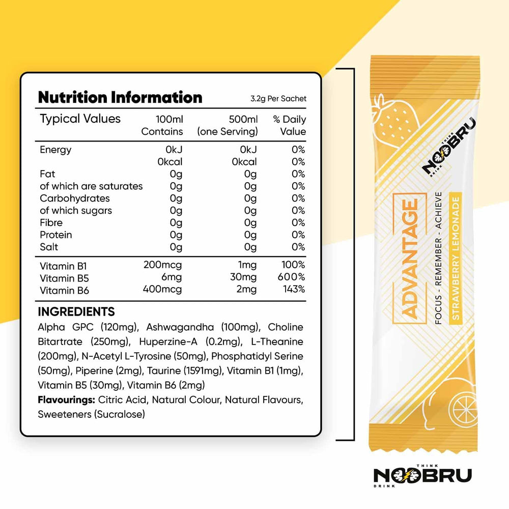 Noobru sobre individual fresa-limón listo para disolver y práctico