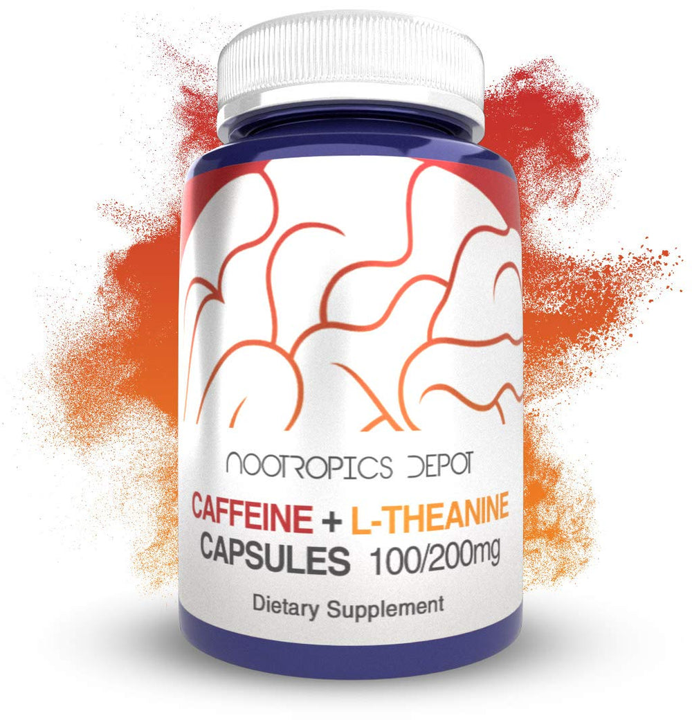 Nootropics Depot frasco frontal mostrando 180 cápsulas y conveniencia