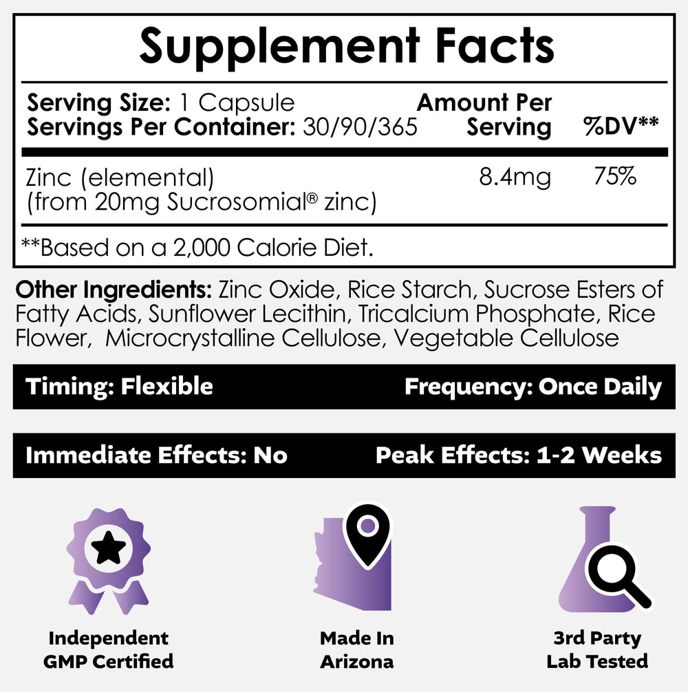 Detalle de la cápsula MicroZinc de Nootropics Depot mostrando textura y recubrimiento