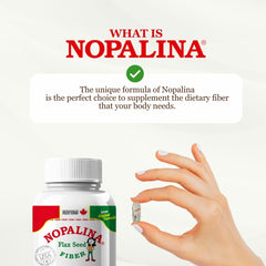 Nopalina en mano para escala, visualiza tamaño de la cápsula