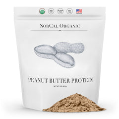 NorCal Organic frente del envase mostrando producto y beneficio proteico