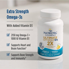 Nordic Naturals cápsula en mano para comparar tamaño y comodidad