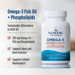Nordic Naturals cápsula en mano para comparar tamaño y comodidad