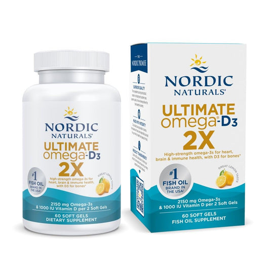Nordic Naturals muestra frontal del envase, alta concentración y confianza