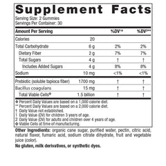 Nordic Naturals Kids Flora Gummies close-up showing chewy texture for kid-friendly digestive support