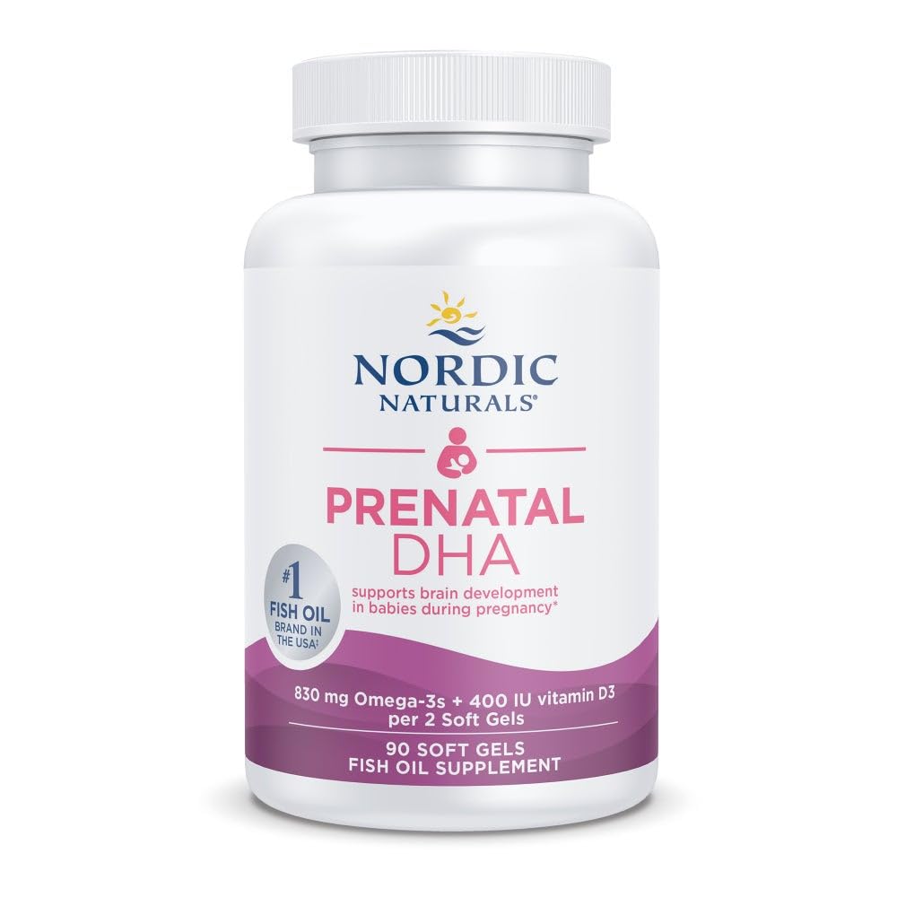Nordic Naturals envase frontal mostrando la fórmula prenatal y beneficios