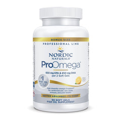 Nordic Naturals ProOmega frontal del envase mostrando marca y sabor limón