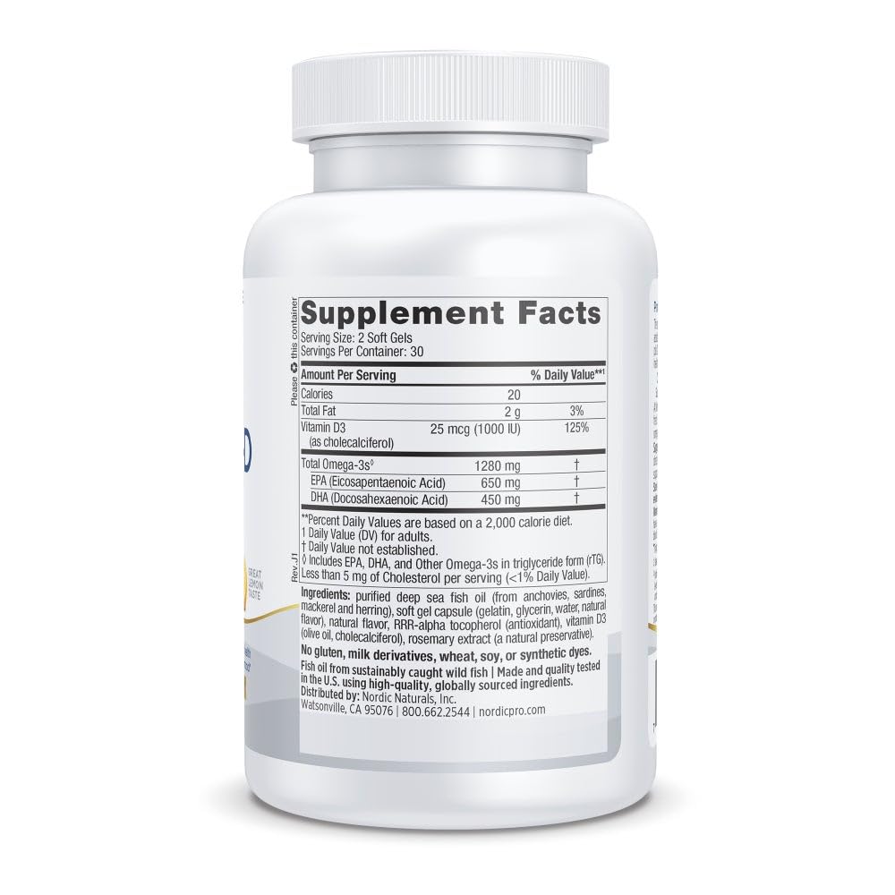 Nordic Naturals cápsula blanda en primer plano, fácil de tragar