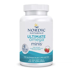 Nordic Naturals cápsula junto a moneda para comparar tamaño y comodidad