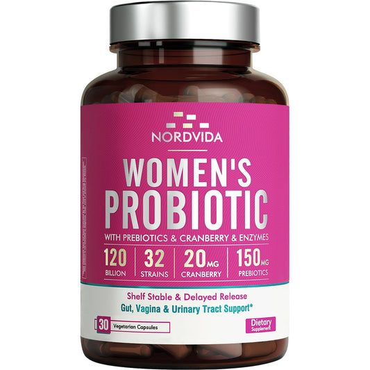Nordvida Probiotico Mujeres: cápsula de alta potencia para equilibrio intestinal diario.