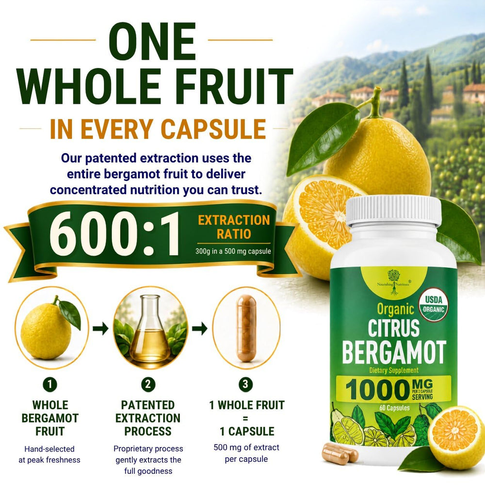 Nourishing Nutrients campo con árboles de bergamota resaltando cultivo orgánico
