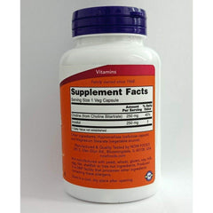 Detalle de la etiqueta NOW Foods con información de ingredientes y dosis, clara lectura del beneficio
