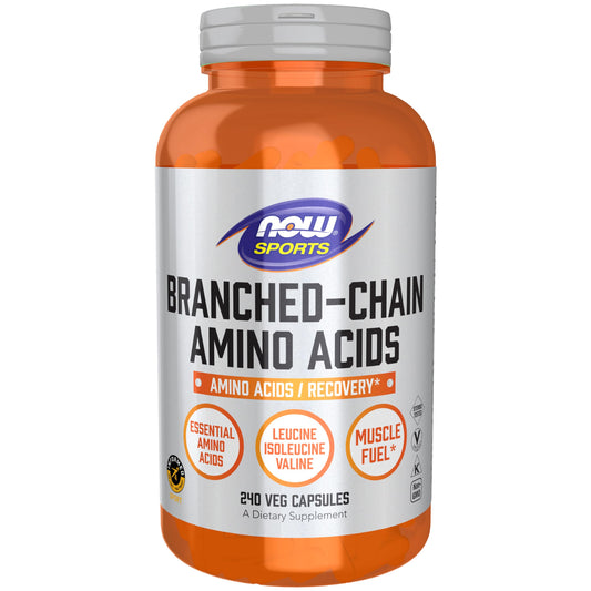 NOW Foods envase frontal claro que muestra 240 cápsulas y beneficios