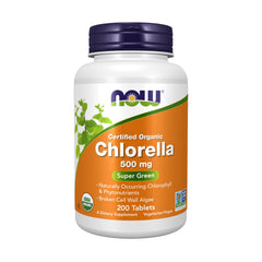 NOW Foods empaque frontal mostrando 200 tabletas y beneficios claros
