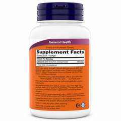 NOW Foods softgel de CoQ10 en primer plano mostrando textura pura