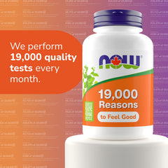 Envase abierto de NOW Foods con cápsulas visibles, ideal para suministro prolongado