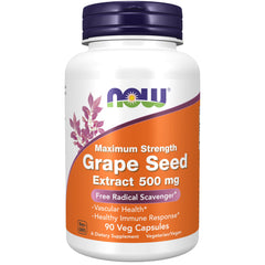 NOW Foods envase frontal mostrando etiqueta y beneficios antioxidantes