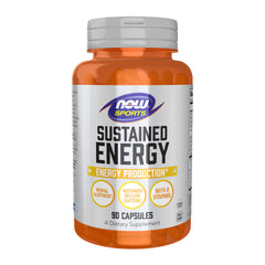 NOW Foods frente del empaque que destaca beneficios de energía sostenida
