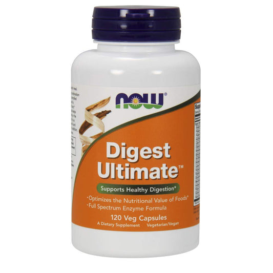 NOW Foods frasco frontal mostrando etiqueta y beneficio digestivo