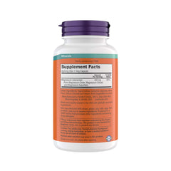 NOW Foods tapa y etiqueta legible con certificaciones y ventaja de confianza