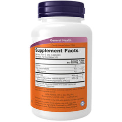 NOW Foods cápsulas vegetales en primer plano que facilitan la dosis diaria