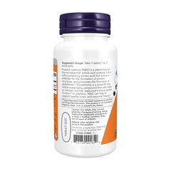 NOW Foods textura de tableta NAC detalle, indica calidad y estabilidad
