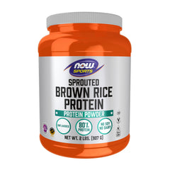 NOW Foods envase frontal de proteína de arroz germinado sin sabor, opción hipoalergénica