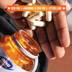 NOW Foods sports nutrition label with ingredients and GMP note.