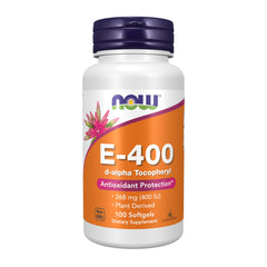 NOW Foods botella frontal del producto mostrando 100 cápsulas blandas y marca