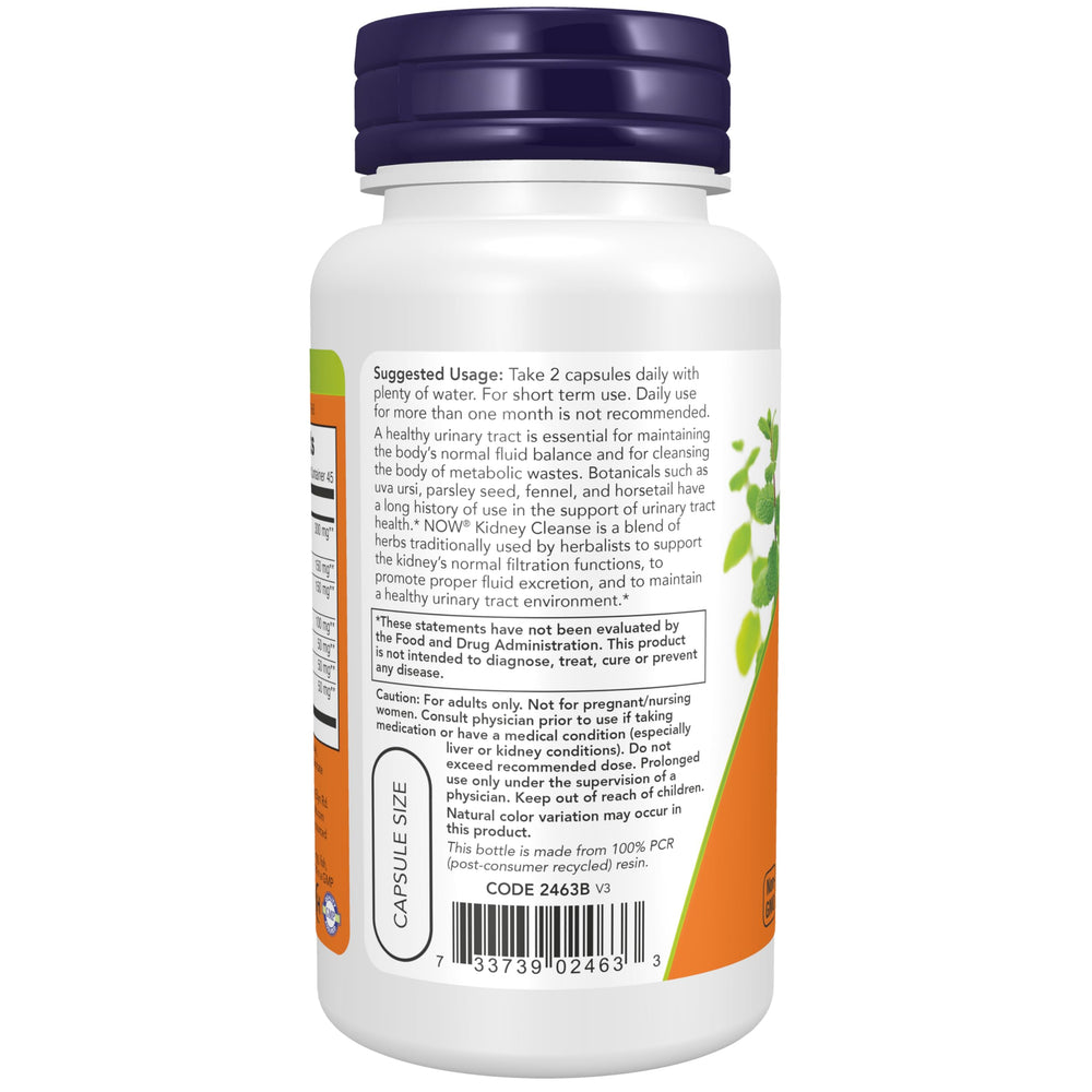 NOW ingredientes uva ursi y perejil, combinación herbal para equilibrio de líquidos