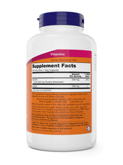 NOW Choline & Inositol frasco al lado de una comida equilibrada para integración diaria