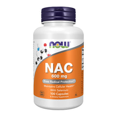 NOW Foods frasco frontal mostrando 100 cápsulas, claridad y confianza