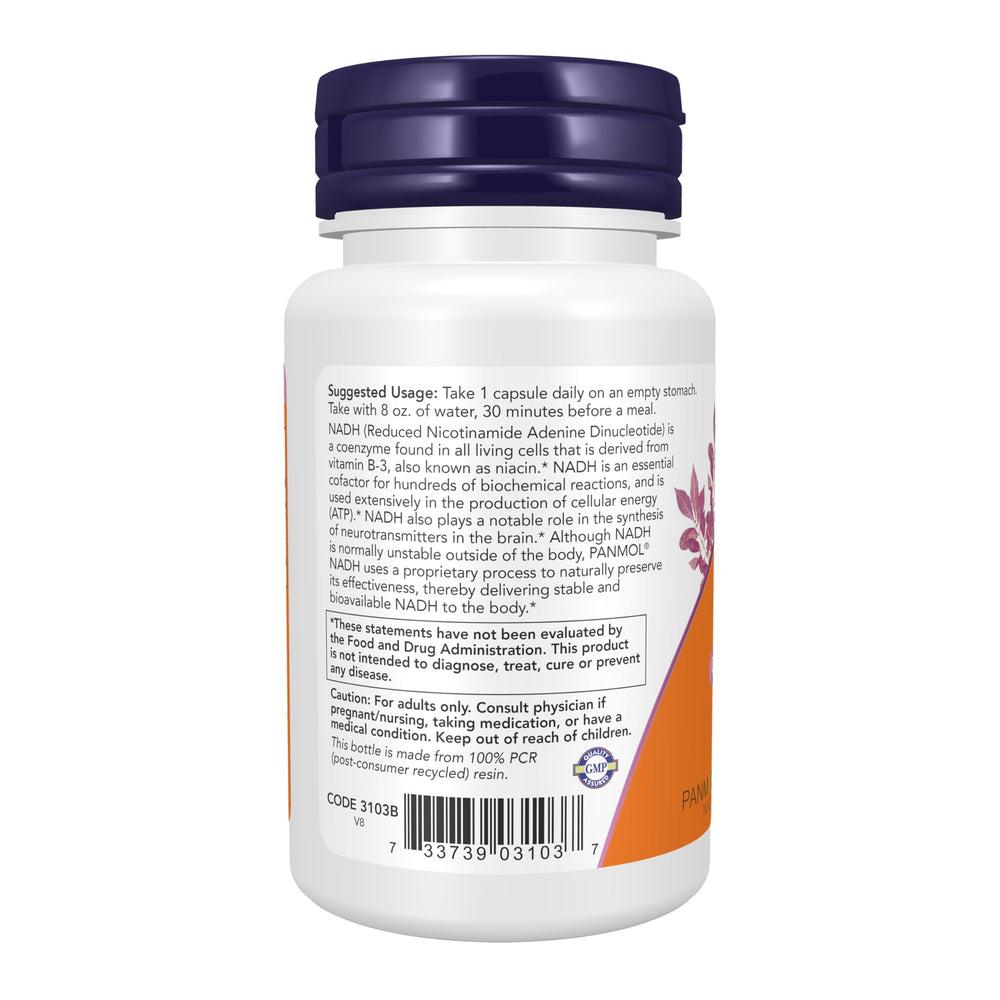 NOW etiqueta con lista de ingredientes y certificaciones visibles